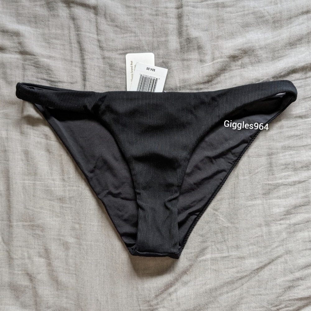L*Space Camacho Bikini Bottom Black Ribbed